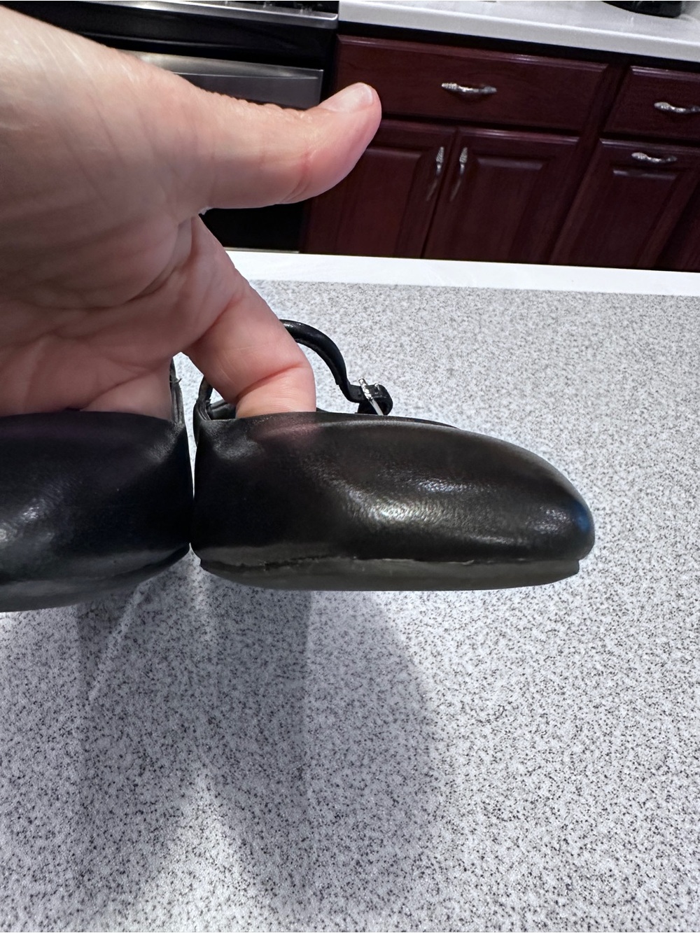 Calvin Klein 6.5M Black Leather Mary Jane Flats with Strap - great condition! - Picture 6 of 12